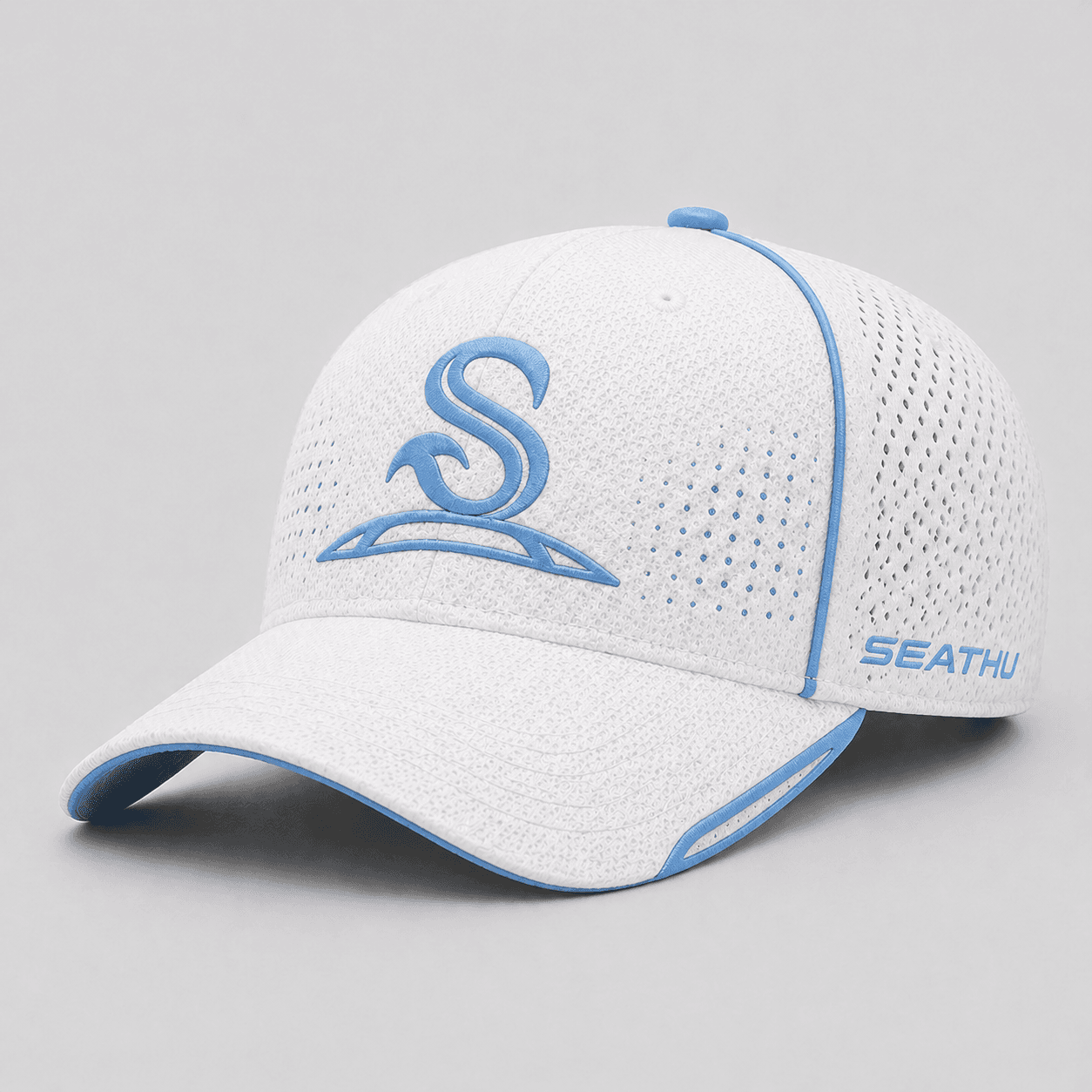 White and Blue lined CAP