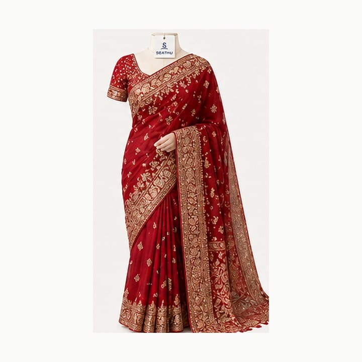 Red Festive Saree