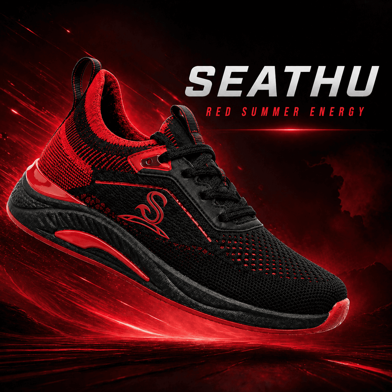 Men's Running Shoes – Red and Black, Summer Special